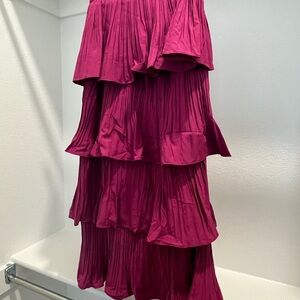 Elegant Pink Tiered Skirt